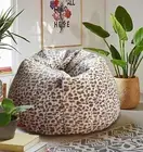 Leopard Print Fur Bean Bag Sofa Chair fur soft Cover Without Beans Size XXXL