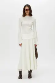 Attar Circle Midi Skirt in Alabaster White - CAMILLA AND MARC® C&M