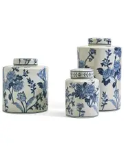 Two's Company Set of 3 Japanese Blossom Tea Jars