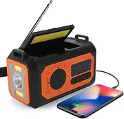 Emergency Weather Radio, 12000mAh Solar Hand Crank Portable AM FM NOAA, 3 Modes Dual Solar Panels Flashlight, Reading Lamp, Phone Charger