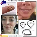 New Teardrop Shaped Titanium Steel CZ Nose Septum Clicker Ring Piercings