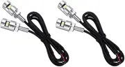 Binxind 4X Chrome 5630 Motorcycle Screw Bolt Lamp Car Universal License Plate Light 12V