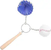 Baseball Keychain with Softball Glove and Bat Design Durable Sports for Unique Valentine Day Present for Sports Fans Versatile Bag Charm