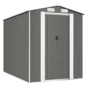 Garden Shed Outdoor Storage Tool Workshop Sheds Steel Light Grey 192x274x223cm