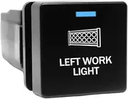 12V 3A ON-Off Push Button Switch Left Work Light for Isuzu DMAX D-Max (09/2020~) MUX MU-X (07/2021~) Mazda BT50 BT-50 (10/2020~) 3rd Gen. Light Blue White