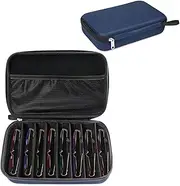 [Bukere] Travel Sunglasses Organizer Case Adjustable Slot For Multiple Eyeglasses Hard-shell Portable Storage Box for Men Women, Blue, Large, Modern/Fitted