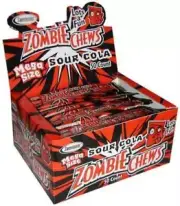 72 x ZOMBIE CHEWS SOUR COLA MEGA SIZE BULK LOLLIES HALLOWEEN CANDY NOVELTY KIDS