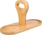 SOLUSTRE Wooden Condiment Shaker Holder Tray Stylish Kitchen Storage for Salt Pepper Mills Design Natural Solid Wood for Countertops BBQ Restaurant Use