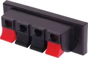 4 Way Rectangular Panel Speaker Terminal Spring Lever 2.8mm Spade Terminals