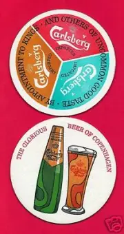 Vintage Carlsberg Beer Coaster The Beer of Copenhagen