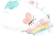 [FVQL] 2 Pcs Nurse Caps for Women, Reusable Surgical Cap Scrub Cap, Rainbow and Butterfly Animal