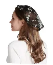 Chapel Cap Embroidery Head Covering Christian Veil Chapel Veil V49 Dark Color