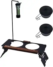 Elevated Dog Bowl Stand | Portable Tall Dog Bowl Stand With Lamp Rack - Pet Dishes Cat Feeding And Watering Supplies For Camping Show Mountaineering Travel Outdoor Indoor