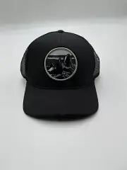 RARE Patagonia Heritage Fitz Roy Master Chief Trucker Hat Black Snapback Cap NWT