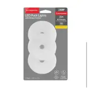 3 in. Battery Operated LED Motion Sensor White Rechargeable Puck Light (3-Pack)