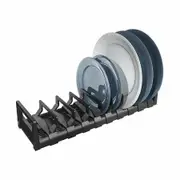 45cm 12 Slots Dish Drying Rack Drawer Organizer Space Aluminum Adjustable Bowl Holder with Removable Cabinet Dish Storage Shelf Plates Pots Pans