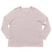 NEW Chico's Women's Size 3 Blouse Top Long Sleeve Pink Solid Rayon Round Neck Re