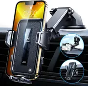 VANMASS [2022 Newest] Car Phone Holder Mount [Upgraded Super Suction] Dashboard Phone Holder, Cell Phone Holder Car Dash Windshield Air Vent Stand for Iphone 14 13 12 Pro Max Samsung, Matt Black