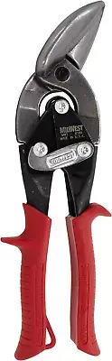MIDWEST Tool and Cutlery Aviation Snip - Left Cut Offset Tin Cutting Shears with