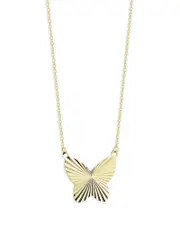 Moon & Meadow 14K Yellow Gold Butterfly Necklace, 16 + 1 extender