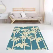 Bamboo Rug,Area Rug, Living Room Rug, Non Slip Floor Rug, Themed Rug, Fan Rug