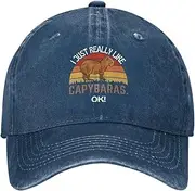 [Tywonmy] Funny Capybaras Hat I Just Really Like Capybaras Ok Hat Men Baseball Caps Graphic Cap