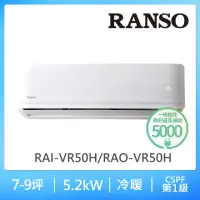 在飛比找momo購物網優惠-【RANSO 聯碩】7-8坪R32耀金防鏽一級變頻冷暖分離式