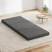 Foldable Mattress Folding Foam Bed Single Grey Portable Comfortable Sleep Solution
