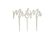 Mr and Mr Wooden Wedding Cake Topper Decorations Supplies