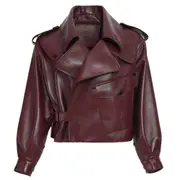 [Wanan Touch] Wanan Touch-Chiodo Ilaria in Pelle di Agnello Borgogna-Donna -Dark Camel XS Dark Camel