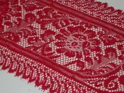 Lace Table Runner with 2 Tassels ~ Red Christmas or Valentines 13" x 48" **NEW**