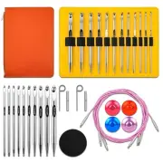 Tunisian Crochet Hooks Set - Tunisian Crochet Hook, Interchangeable Metal Tun...