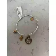 Alex and Ani Two-Tone Initial Charm Expandable Bracelets