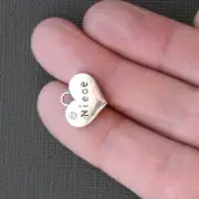 BULK 10 Niece Charms Antique Silver Tone 2 Sided with Rhinestones - SC2015