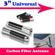 3" Stubby Real Carbon Fiber Aluminum Short Antenna Silver Screws For JEEP Car