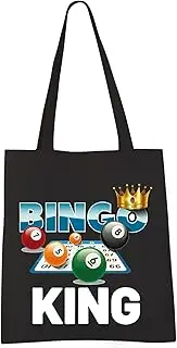 VAMSII Bingo King Tote Bag Bingo Gifts for Men Bingo Player Gifts Bingo Lovers Gifts Bingo Accessories Bag Canvas, Tote Bag