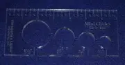 4 Mini Circles Template for 1/4" Foot - Clear with Ruler ~3/8" Thick