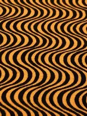 Moda Fabrics Happy H"owl" O Ween Deb Strain Orange Black Waves 1/2Y x 44"W