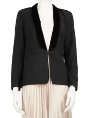 Black Velvet Collar Blazer