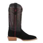 R. Watson Boots Black Rough Out Wide Square Toe Cowboy Mens Size 13 D Casual Bo