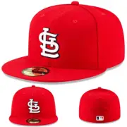 New Era Saint Louis Cardinals Red Fitted Hat MLB Official Authentic Size 7 1/2