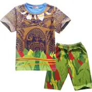 Moana Maui Cosplay Pyjamas Set Kids Boys Summer T-shirt Shorts Pjs Sleepwear