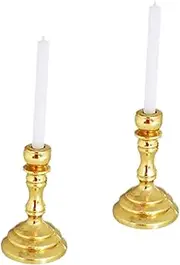 Miniature Candlesticks for Toy House Scale Alloy Candle Holders Unique Decor for Boys and Girls