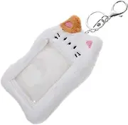 NOLITOY Plush Cat Id Holder Multi-Functional Card Protector View for Teachers Students Office Workers