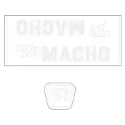 Cycle Pro - MACHO - White on clear decal set - old school bmx