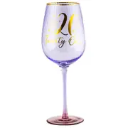 21st Birthday 400ml Fluted Red Wine/Cocktail Glass Stemmed Drinkware Purple
