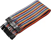 uxcell Female to Female 40Pin Breadboard Jumper Wire 2.54mm Pitch Ribbon Cable 30cm Long Electronics Breadboard Ribbon Cables for Breadboard Electronic Projects Pack of 1