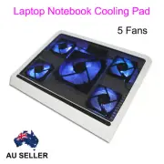 Laptop Cooling pad Notebook Cooler Stand USB 1-5 Fans LED Fit 7"-17" AU Ship
