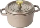 staub Pico Cocotte Round Linen 16cm Brass Knob Specification Two Hand Cast Ena