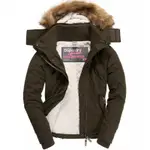 SUPERDRY MICROFIBRE HOODED FUR BOXYPARKA JACKET ARMY 代購